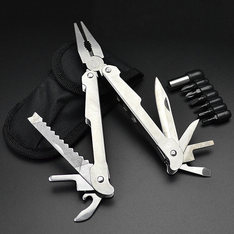 Hot Selling OEM 12in 1 stainless steel blade  camping survival Multi Tools pliers with screwdriver