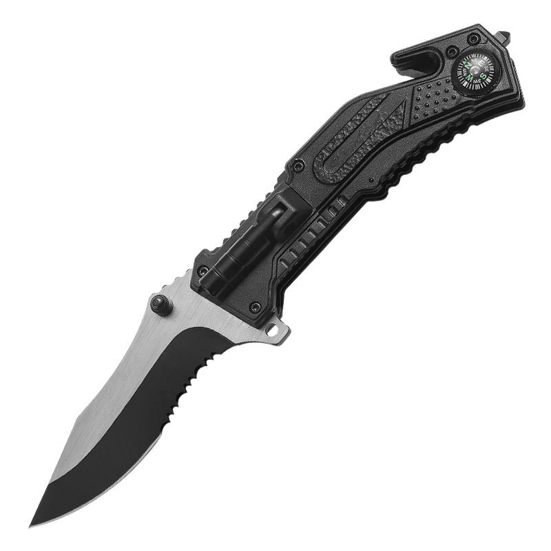 Handmade tools aluminum handle survival tactical multifunction outdoors bowie knife with LED light