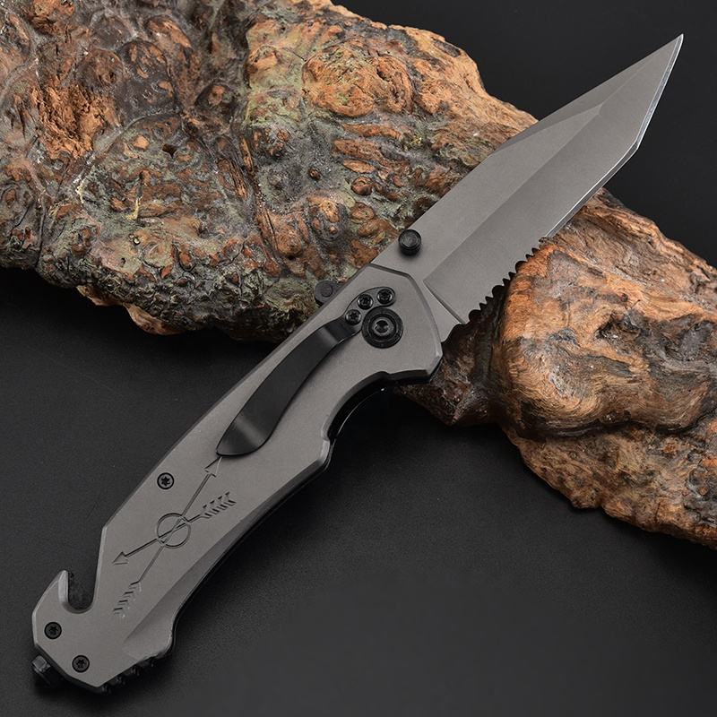 Price US$ 10.23 High Quality Outdoor Camping Multifunction Tools Tactical Gear Grey Titanium Stainless Steel Pocket Knife Survival Knife Buy On Alfknives.com