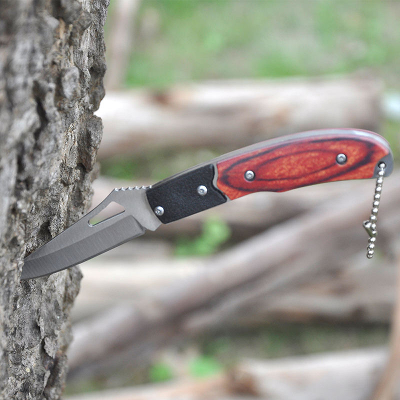 Price US$ 10 High Quality Stocked Tactical Color Wood Handle Mini Folding Knife Camping Outdoor Small Pocket Knife With Key Chain Buy On Alfknives.com