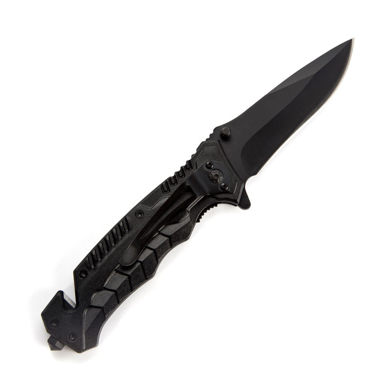 Price US$ 8.61 High Quality Dropshipping Products 2022 Black Aluminum Handle Outdoor Pocket Hunting Folding Survival Knife With Glass Breaker Buy On Alfknives.com