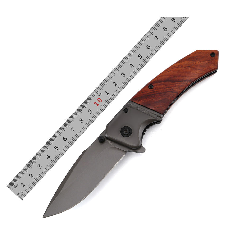 Price US$ 9.69 High Quality Camping Accessories Red Wood Handle Titaniums Self Defense Hunting Tactical Outdoor Handmade Knives Folding Pocket Buy On Alfknives.com