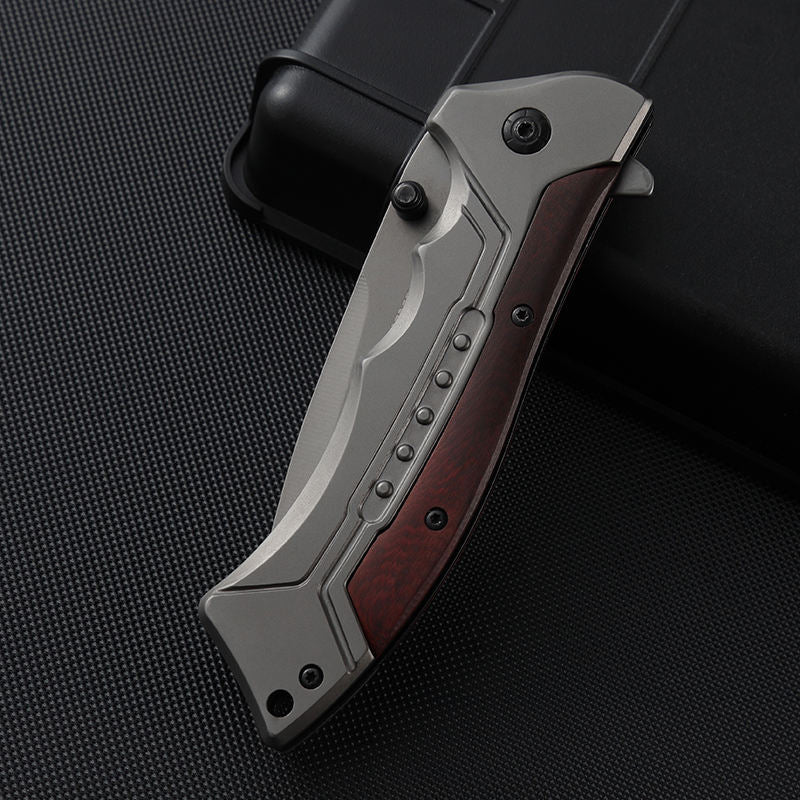 Price US$ 9.82 High Quality Titanium Plating Snap Off Blade Knife Outdoor Tactical Camping Edc Folding Knife With Wood Handle Buy On Alfknives.com