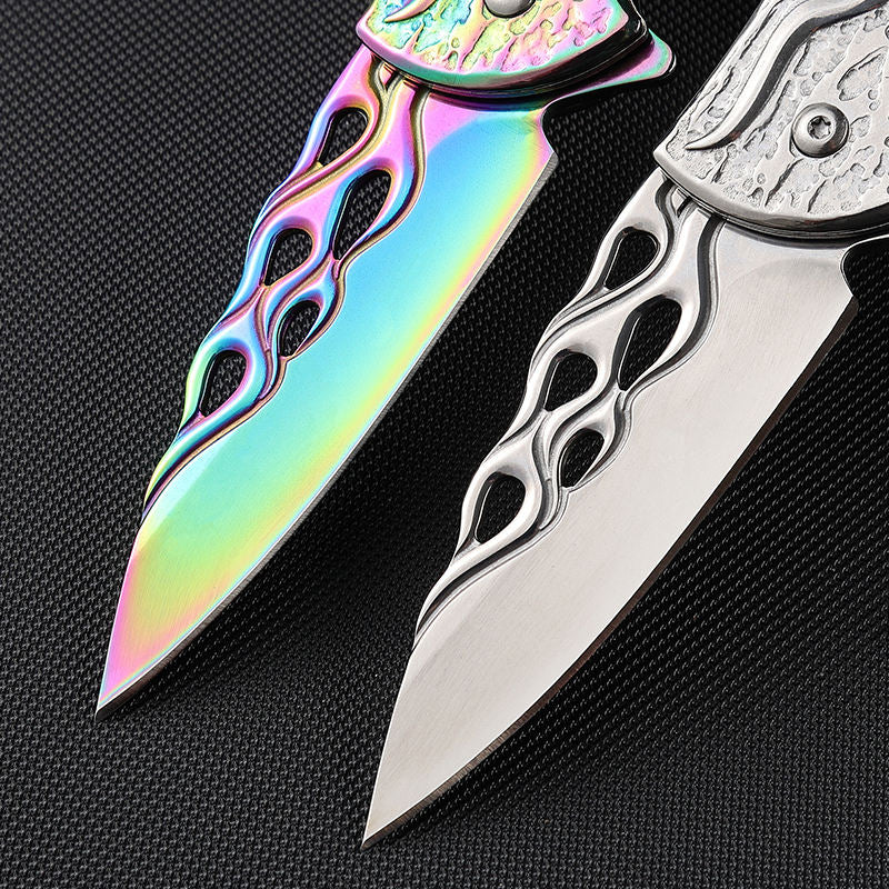 Price US$ 12 High Quality Colorful 3D Relief Folding Pocket Outdoor Survival Tactical Knife Portable Camping Hiking Knife Edc Stainless Steel Knives Buy On Alfknives.com