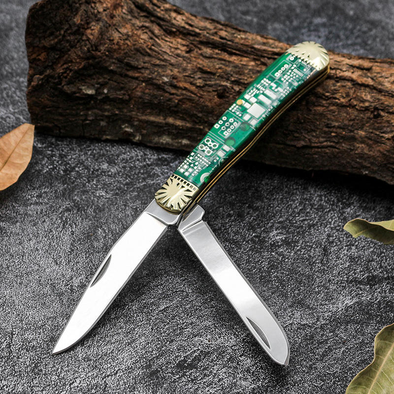 High quality resin handle double blade survival outdoor knives tactical pocket double blade knife