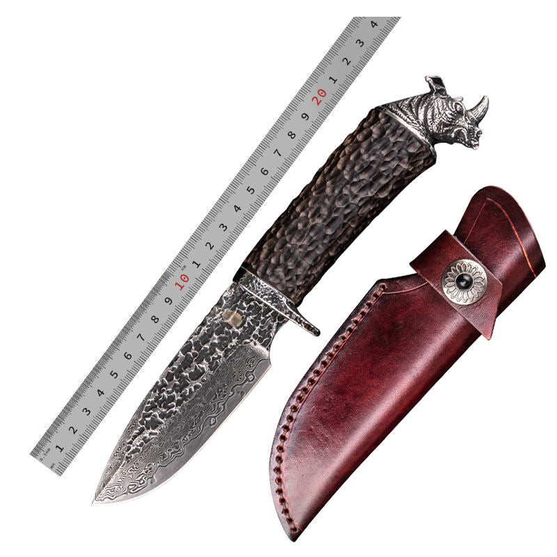 Price US$ 154.3 High Quality Hammered Damascus With Rihno Ebony Wooden Handle Fixed Blade Handmade Knife Tactical Hunting Camping Survival Outdoor Knife Buy On Alfknives.com