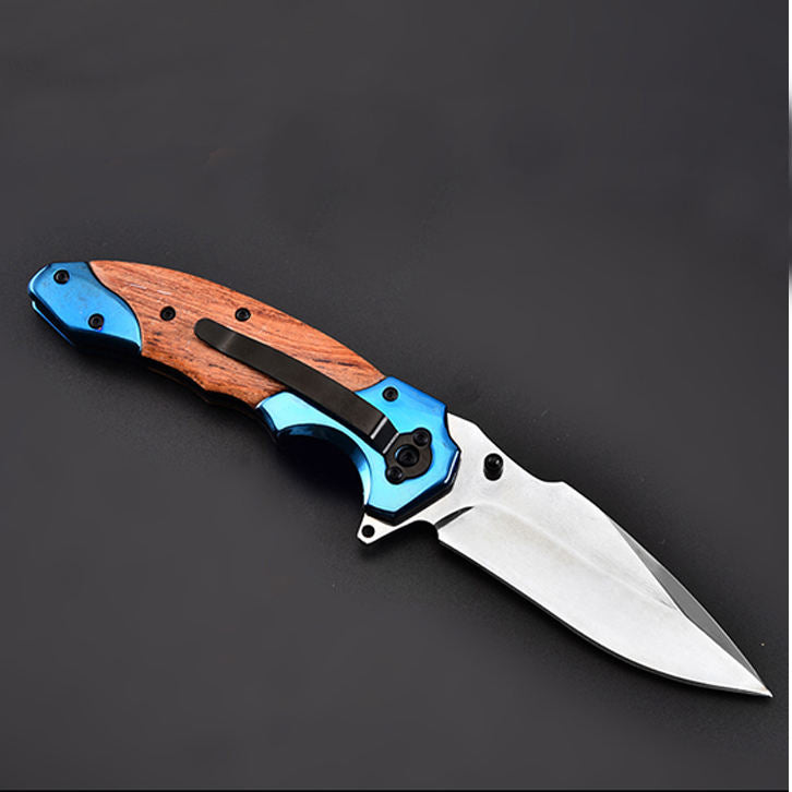 Price US$ 9.89 High Quality Popular Products 2020 Blue Wood Handle Hunting Survival Tactical Pocket Knife Folding Buy On Alfknives.com