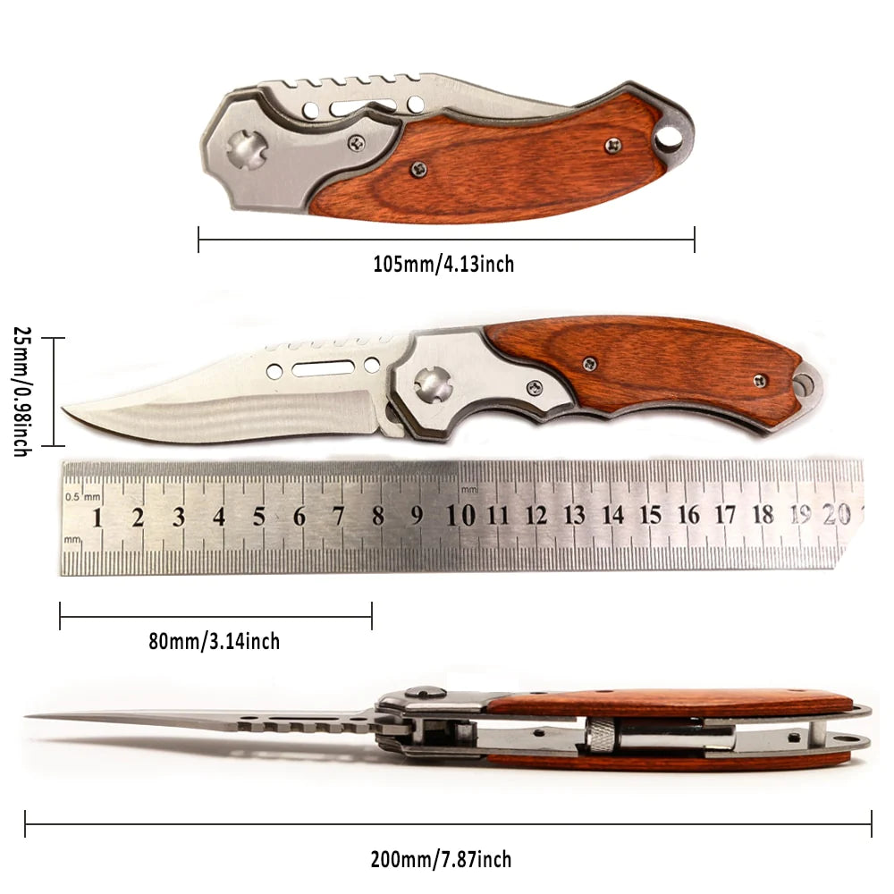 Price US$ 8.45 High Quality Best Selling Product Tactical Folding Blade Wood Handle Knife Outdoor Survival Hunting Camping Pocket Knife With Led Flash Buy On Alfknives.com