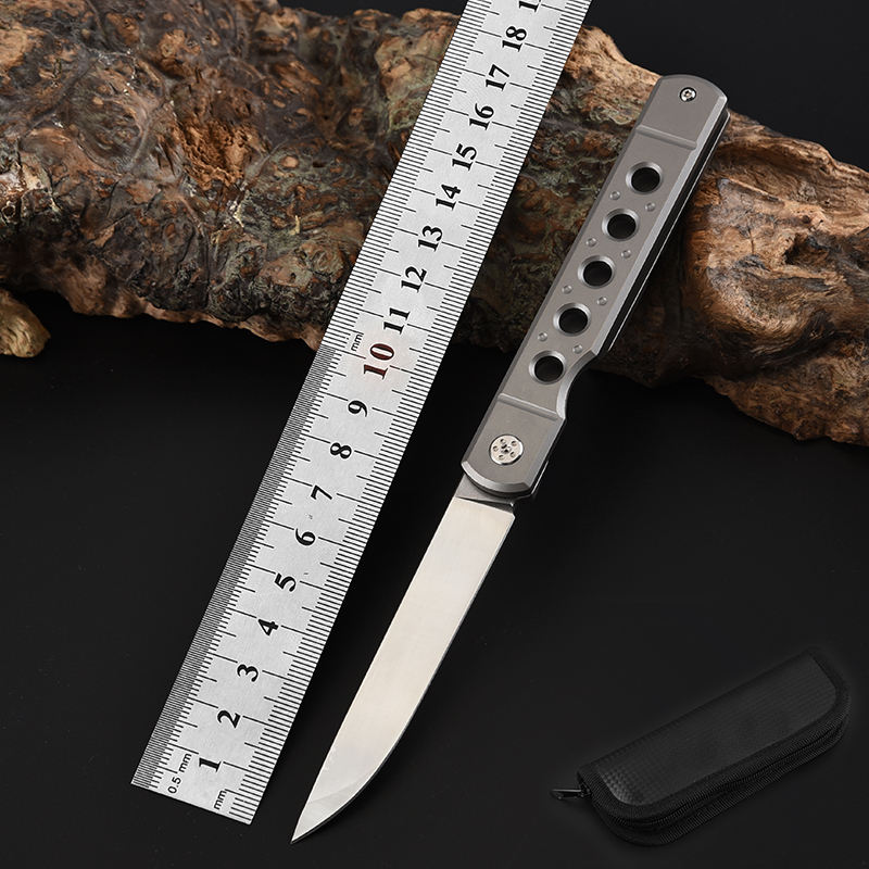 Price US$ 37.2 High Quality Wholesale Titanium Folding Knife  D2 Blade Alloy Hollow Handle Slim Folding Knifes For Men With Gift Box Buy On Alfknives.com