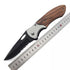 Hot sellstainless steel serrated blade folding tactical survival pocket wood handle knife with pocket clip