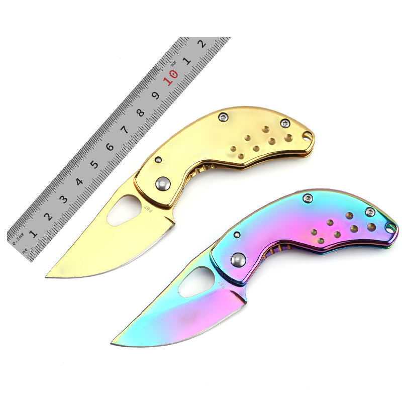 Price US$ 8.46 High Quality Other Promotional & Business Gifts Pocket Folding Camping Outdoor Small Mini Knife In Gold Rainbow Color Buy On Alfknives.com