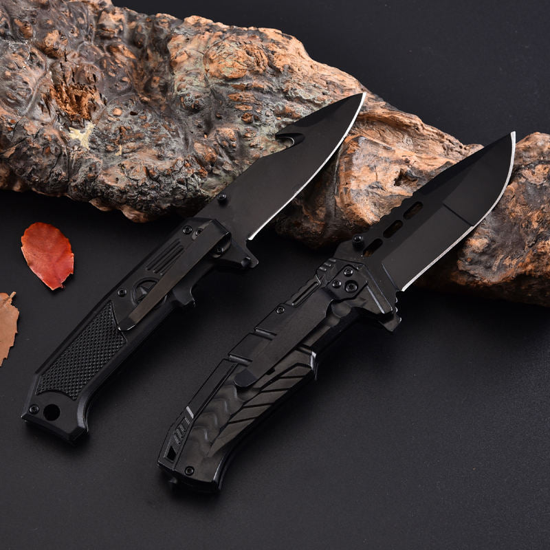 Price US$ 9.98 High Quality Wholesale Price Custom Black Plastic Handle Camping Stainless Steel Tactical Outdoor Folding Knife Buy On Alfknives.com