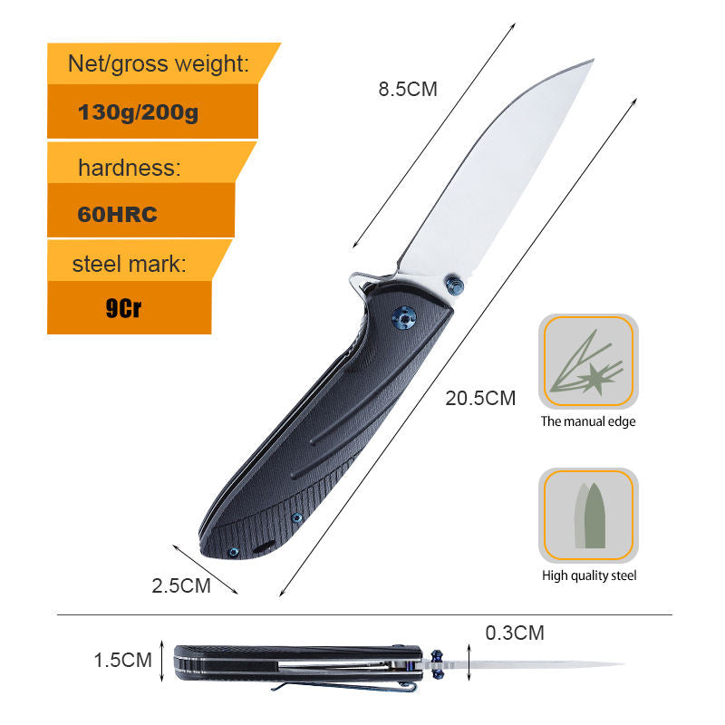 Price US$ 13.26 High Quality G10 Handle Material Steel Folding Camping Outdoor Hunting Survival Pocket Knife For Man Protection Buy On Alfknives.com