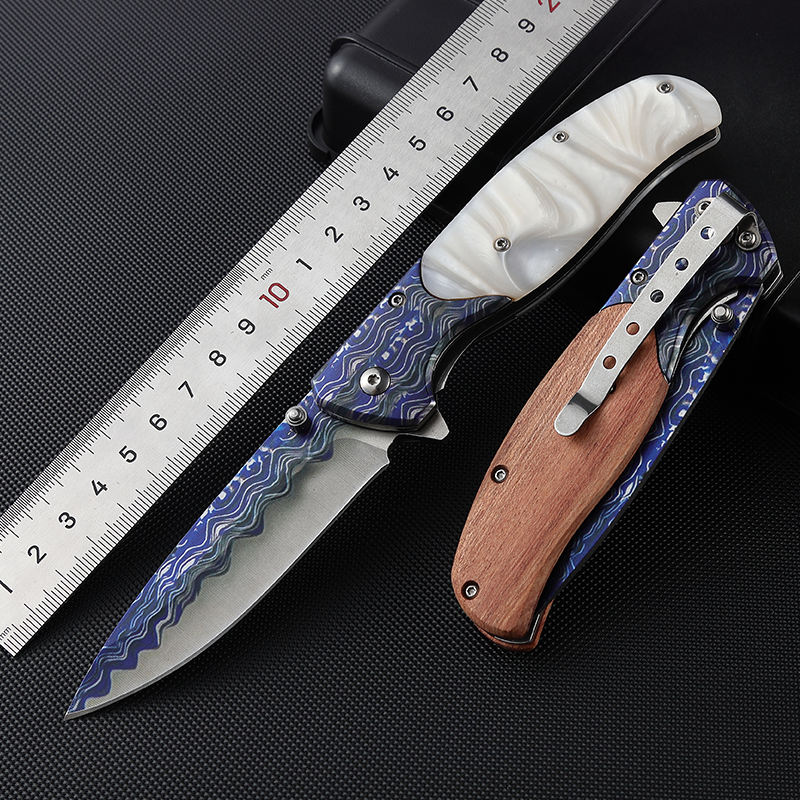 Price US$ 10.33 High Quality Top Grade Resin Stainless Steel Wave Print Outdoor Camping Knife 3Cr13Mov Pocket Folding Knife Buy On Alfknives.com