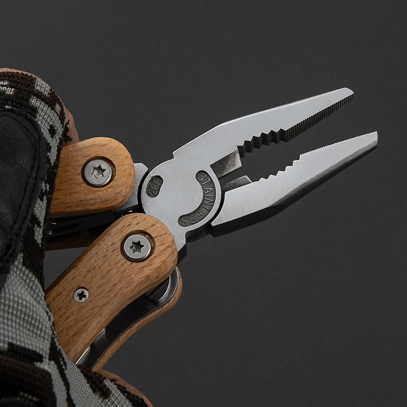 Price US$ 9.1 High Quality Bamboo Products Crimping Locking Folding Pocket Cutting Pliers Wooden Handle Multi Tool Buy On Alfknives.com