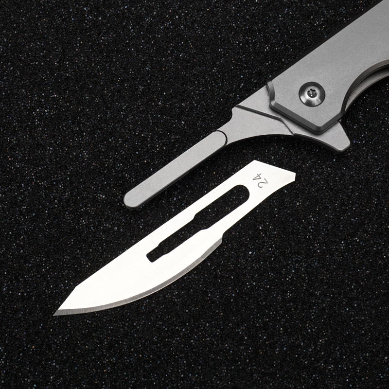 Price US$ 17 High Quality Titanium Alloy Handle Pocket Folding Knife Replaceable Carbon Steel Blade Art Carving Small Knives Edc Utility Tool Knives Buy On Alfknives.com