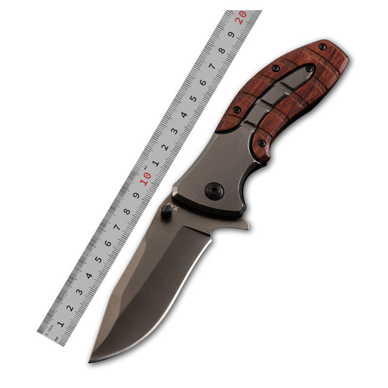 Price US$ 10.06 High Quality Gift For Men Grey Titanium Blade Wooden Handle  Outdoor Helper Folding Camping Hunting Knife Buy On Alfknives.com