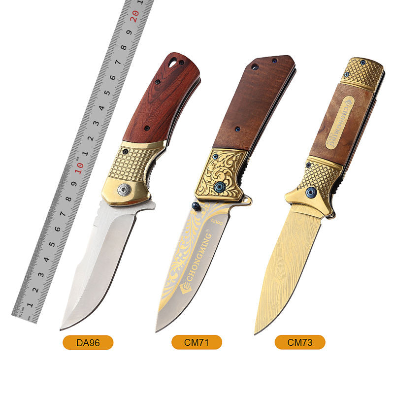 Price US$ 8.22 High Quality Gold Box Wedding Gifts Wood Handle Titaniums Tactical Hunting Survival Camping Outdoor Folding Pocket Knife For Men Guests Buy On Alfknives.com