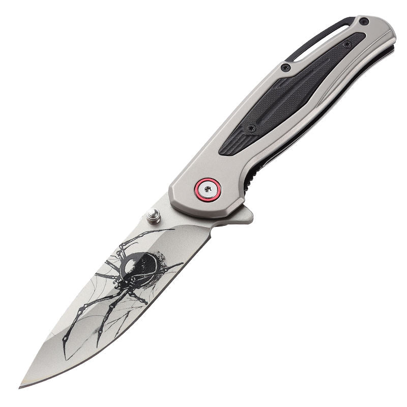 Price US$ 10.41 High Quality Custom 3D Printing Patterns Titanium Blade Stainless Steel Tactical Folding Camping Knife With Embedded G10 Decoration Handle Buy On Alfknives.com