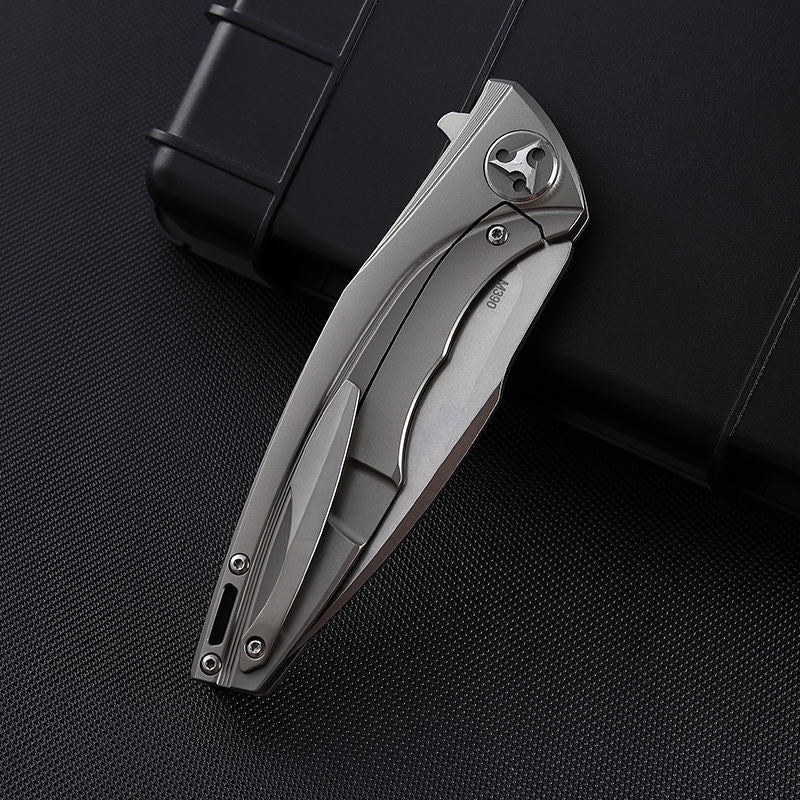 Price US$ 61.4 High Quality High End Quality Custom Titanium Alloy Handle With M390 Blade Outdoor Camping Tactical Survival Folding Knife With High End Box Buy On Alfknives.com