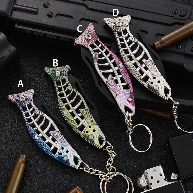 Price US$ 8.46 High Quality Bony Fish 3D Printing Small Folding Pocket Knife Outdoor Edc Keychain Knife Aluminium Handle Portable Camping Backpacking Buy On Alfknives.com