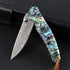 Price US$ 15.83 High Quality Excellent Quality And Price Damascus Steel Pocket Knives With Blue Resin Handle For Outdoor Camping Hunting Folding Knife Buy On Alfknives.com