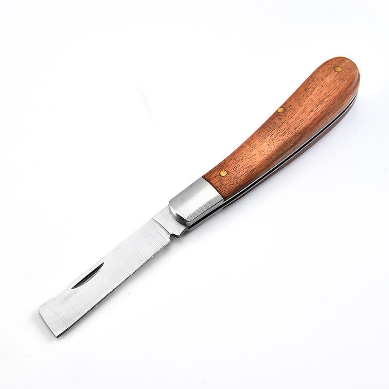 High quality wood handle pocket garden planting knife folding grating garden knife