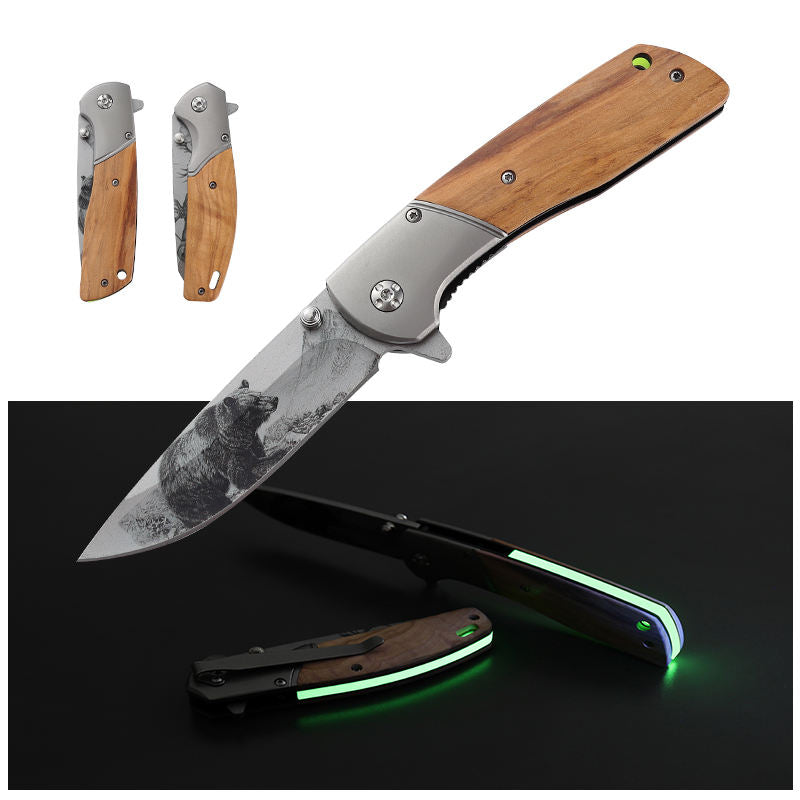 Price US$ 10.3 High Quality New Design Glow In The Dark Pocket Knife Natural Brighten Handle Camping Knife Shining Outdoor Hunting Luminous Folding Knife Buy On Alfknives.com