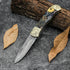 High quality damascus blade reain handle camping survival resin tactical knife folding damascus knife