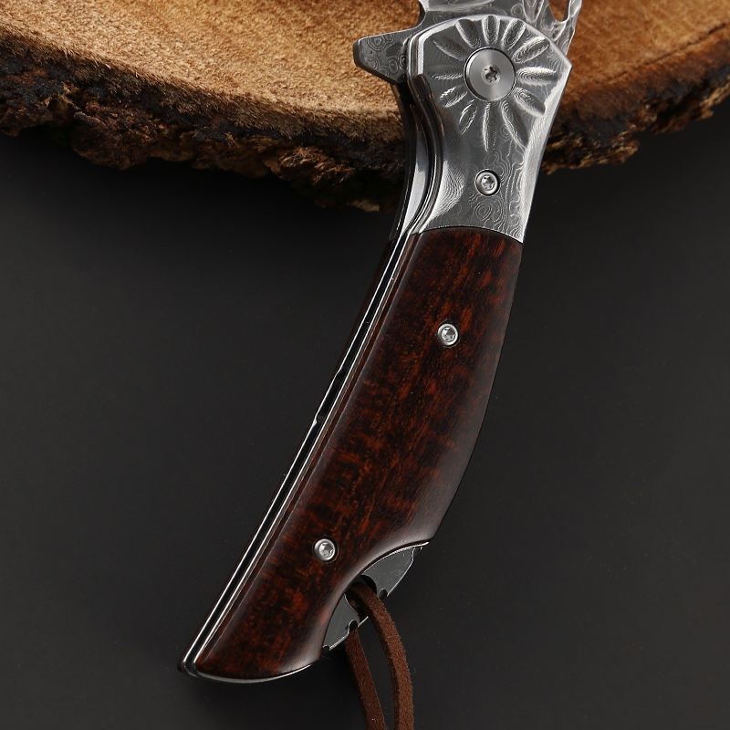 Price US$ 44.3 High Quality New Style Handmade Damascus Folding Pocket Knife Wood Handle Outdoor Survival Knife Hunting Knives Buy On Alfknives.com