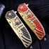 Price US$ 11.2 High Quality Creative Design Us Style Gold Titanium Handle Outdoor Tactical Stainless Steel Gift Folding Knife Buy On Alfknives.com