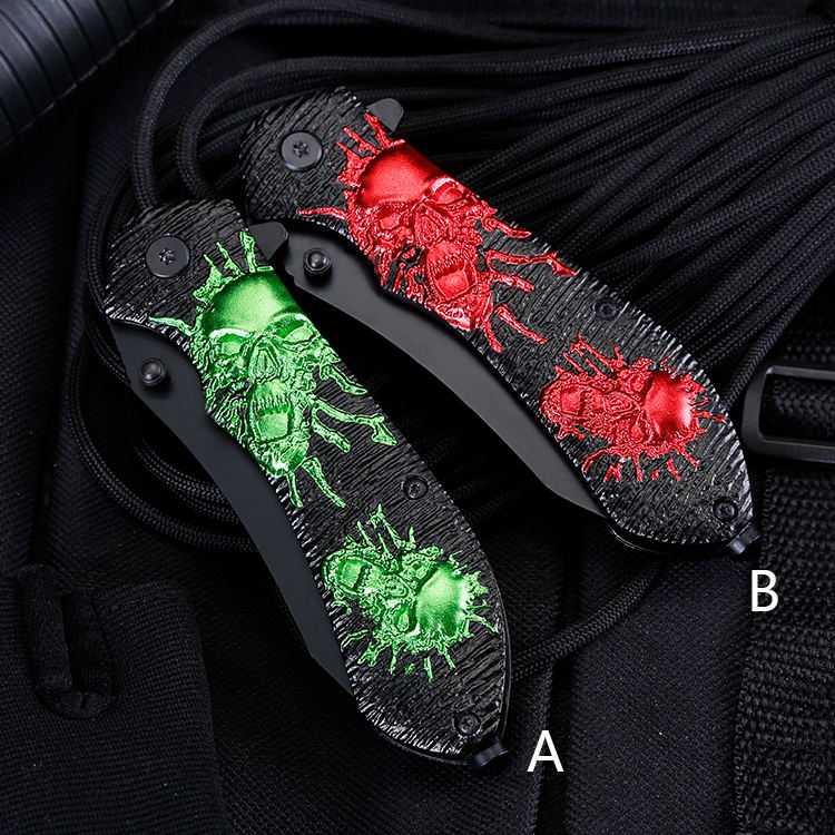 Price US$ 9.43 High Quality Csgo Skull Aluminum Handle Tactical Folding Pocket Knife For Camping Hunting Survival Rescue & Self Defense Hiking Backpack Buy On Alfknives.com