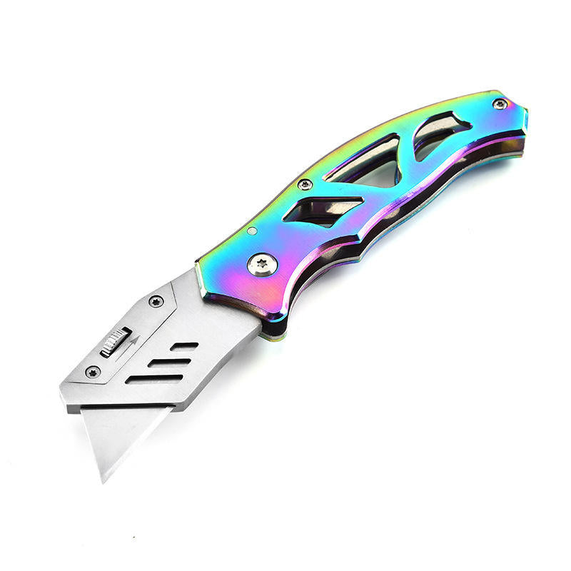 Box Cutter Retractable Paper Cutting Knife Pocket Heavy Duty Retractable Folding Utility Knife