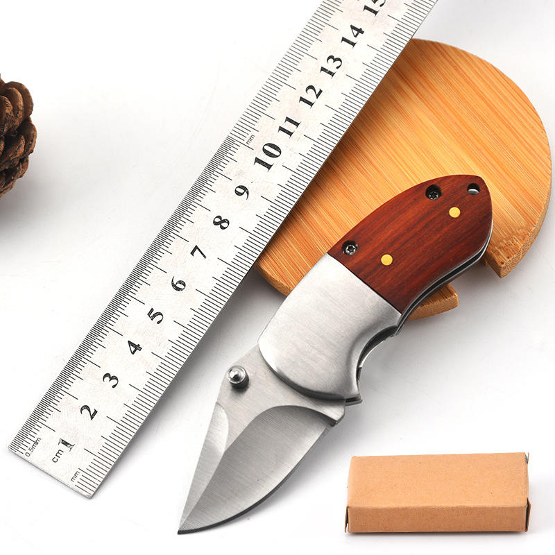 New Design stainless steel blade Comfortable wood handle Camping Outdoor pocket knife