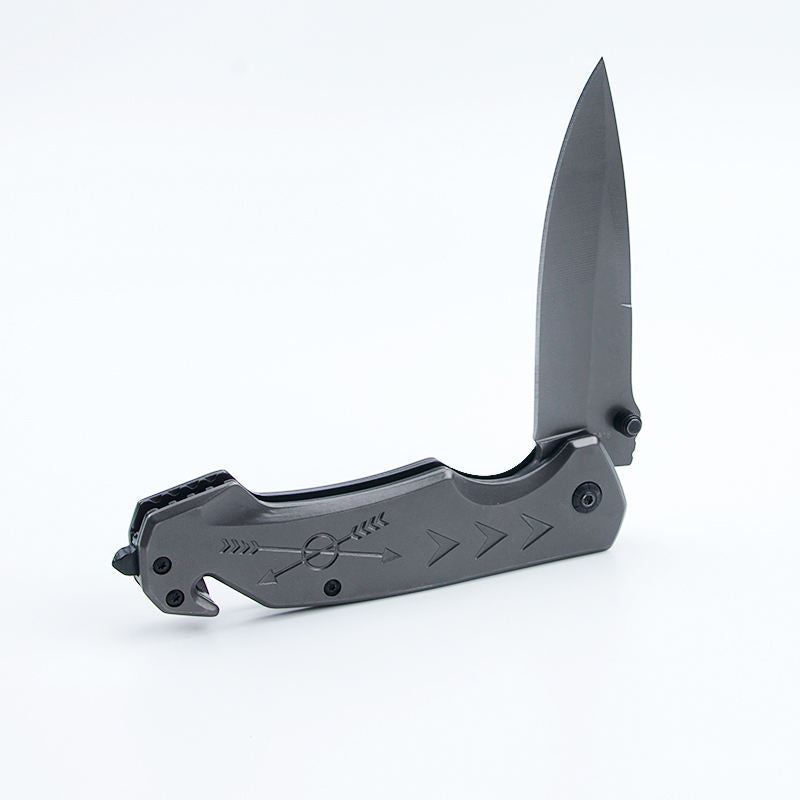 Price US$ 9.98 High Quality Outdoor Knife Grey Camping Tactical Survival Pocket Edc Knife Multi Tools With Glass Break Rope Cutter Buy On Alfknives.com