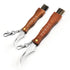 Stainless Steel blade rose wood handle outdoor folding Mushroom knife with brush keychain