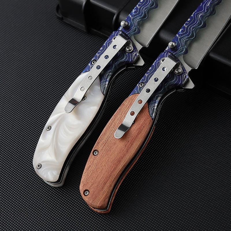 Price US$ 10.33 High Quality Top Grade Resin Stainless Steel Wave Print Outdoor Camping Knife 3Cr13Mov Pocket Folding Knife Buy On Alfknives.com