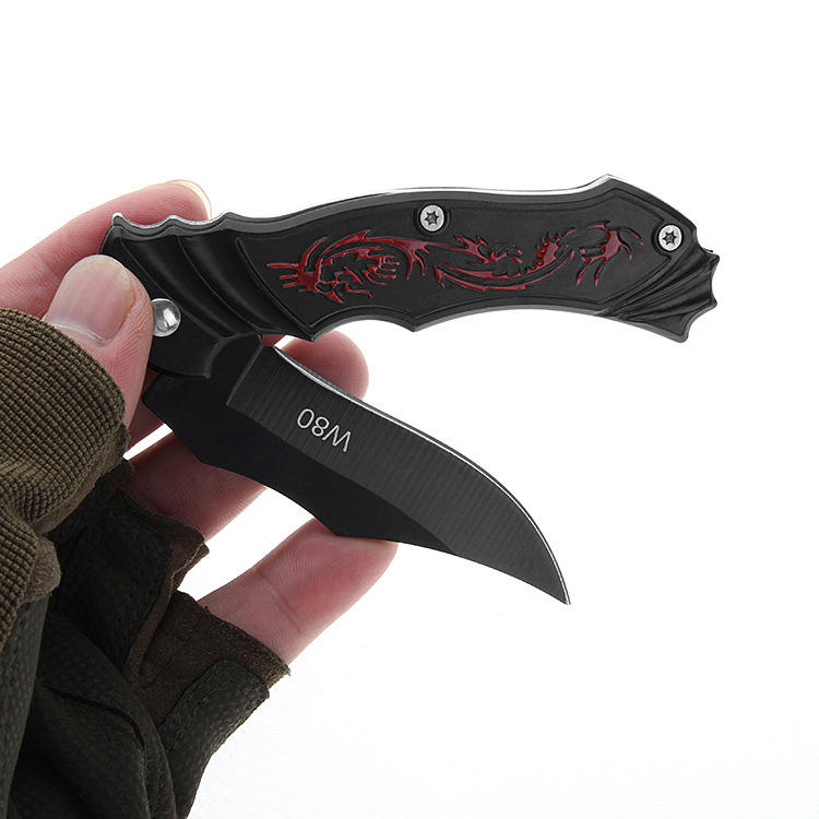 Price US$ 8.48 High Quality Black Small Stainless Steel Camping Outdoor Foldable Folding Pocket Survival Hunting Knife Buy On Alfknives.com