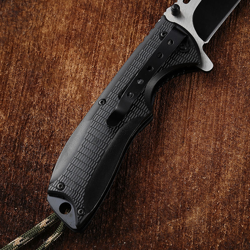 Price US$ 8.65 High Quality Popular Black Steel Blade Plastic Handle With Rope Outdoor Camping Knife Hunting Production Folding Pocket Knife Buy On Alfknives.com