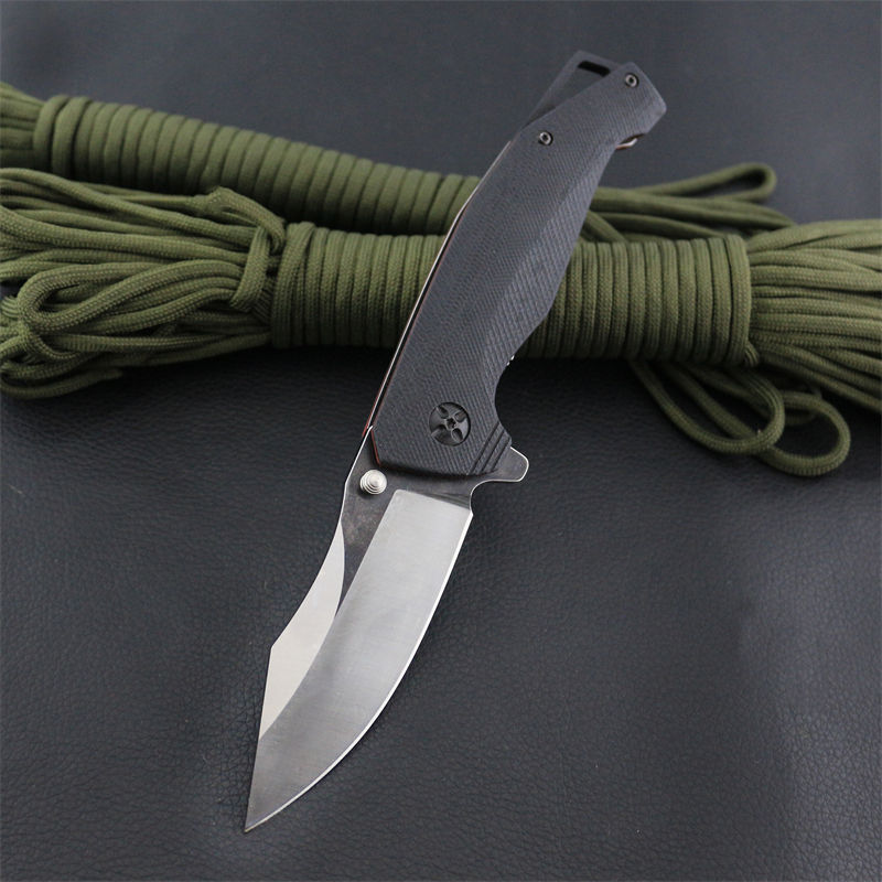 High quality 8CR13 Stainless steel blade G10 handle pocket survival folding outdoor knife for camping