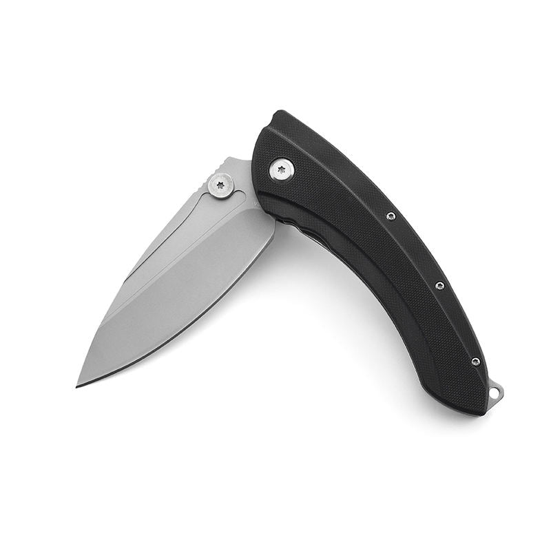 Price US$ 12.68 High Quality Custom Brand Outdoor Folding Pocket Knife  Black G10 Handle Hunting Camping Survival Knife With Back Clip Buy On Alfknives.com