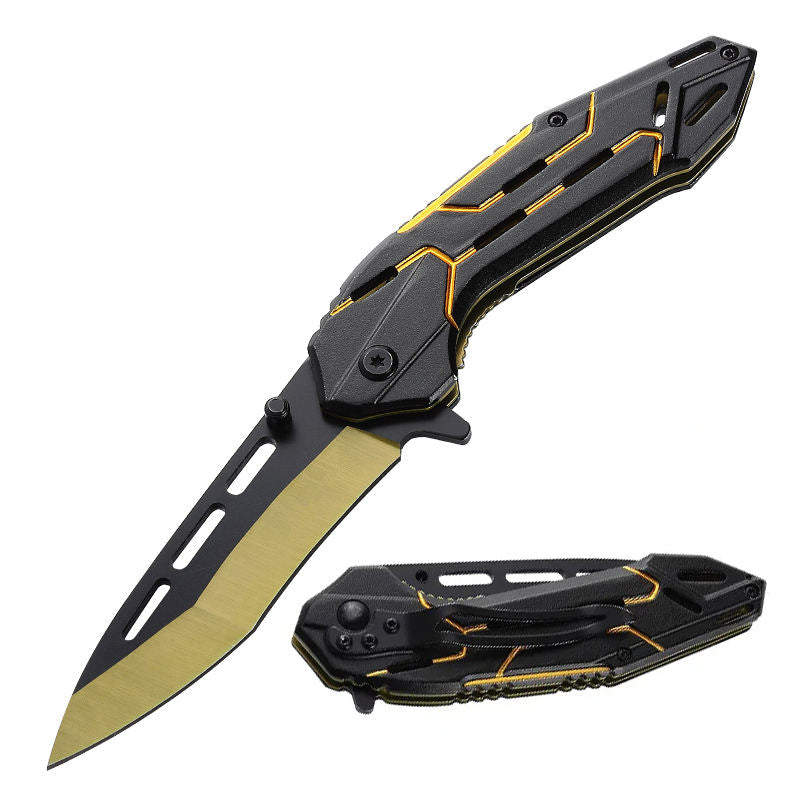 Price US$ 9.58 High Quality High Quality 3Cr13 Stainless Steel Blade Golden Highlight Aluminum Handle Folding Outdoor Knives Tactical Knife Survival Buy On Alfknives.com