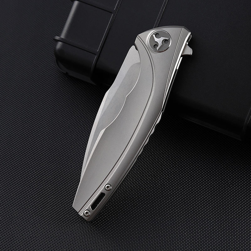 Price US$ 61.4 High Quality High End Quality Custom Titanium Alloy Handle With M390 Blade Outdoor Camping Tactical Survival Folding Knife With High End Box Buy On Alfknives.com