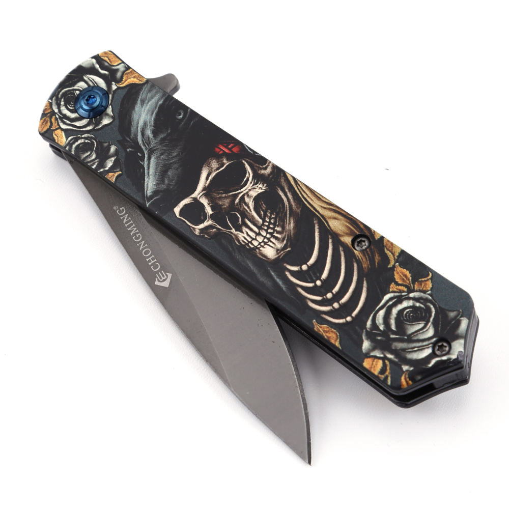 Price US$ 10.59 High Quality Skeleton Patterns Handmade High Quality Outdoor Tactical Folding Knives Hunting Survival Buy On Alfknives.com