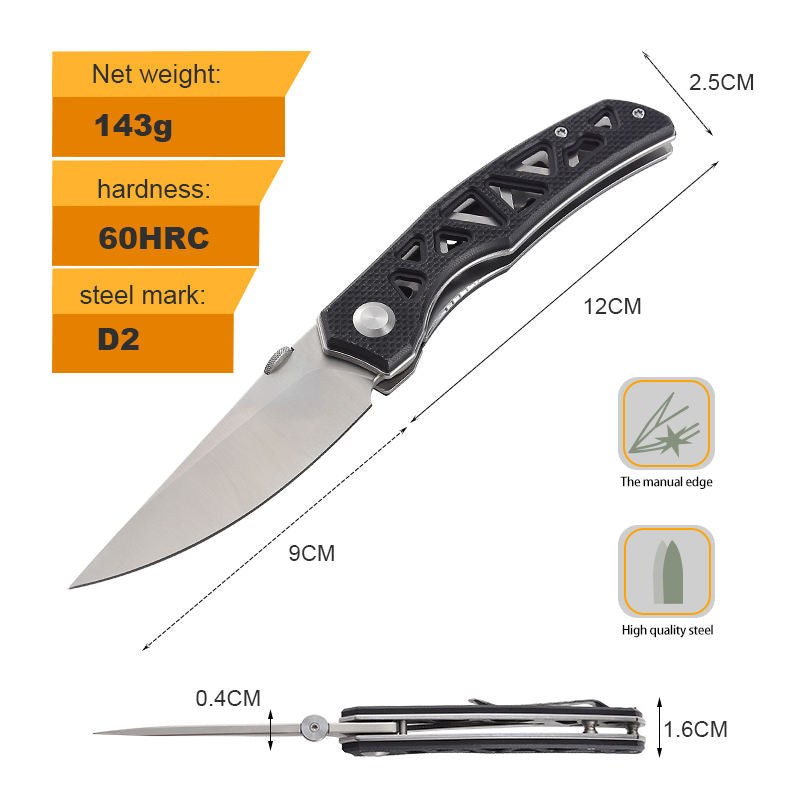 Price US$ 14.23 High Quality New Skeletonized Design G10 Handle Pocket Folding Knife D2 Steel Blade Outdoor Knife Buy On Alfknives.com