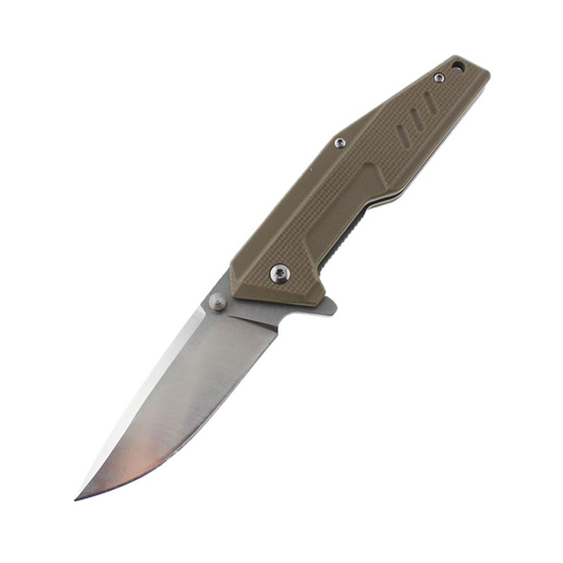 Best quality 8cr stainless steel blade pocket tactical survival outdoor G10 knife with pocket clip