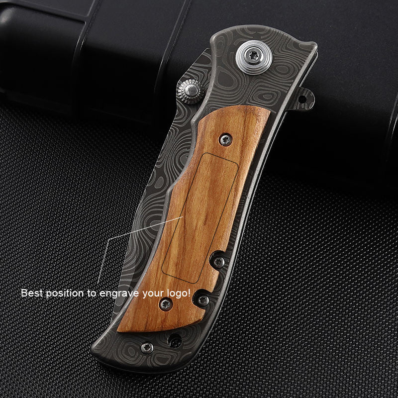 Price US$ 10.07 High Quality Hot Sale Stainless Steel Blade Engraved Olive Wood Handle Edc Knives Outdoor Camping Hunting Folding Custom Pocket Knife Buy On Alfknives.com