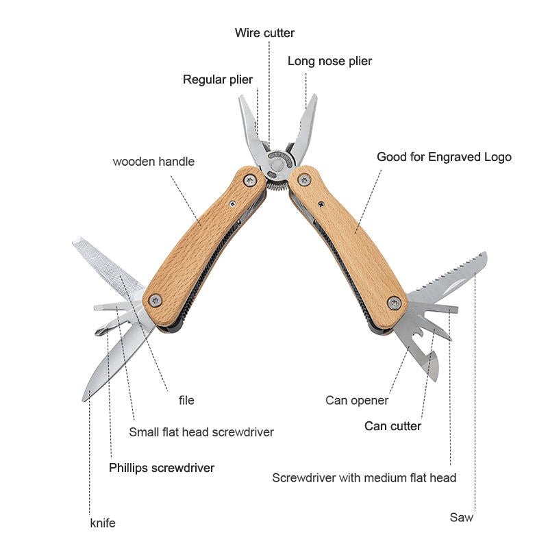 Price US$ 9.1 High Quality Bamboo Products Crimping Locking Folding Pocket Cutting Pliers Wooden Handle Multi Tool Buy On Alfknives.com