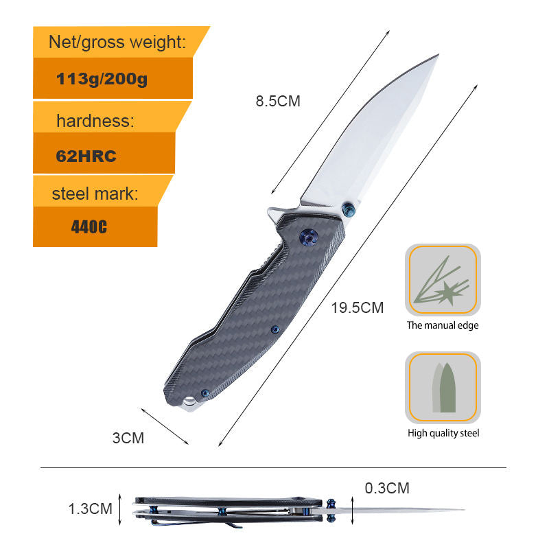 Price US$ 13.82 High Quality High Carbon Fiber Hunting Outdoor Handmade 440 Stainless Steel Edc Pocket Knives In Bulk Buy On Alfknives.com