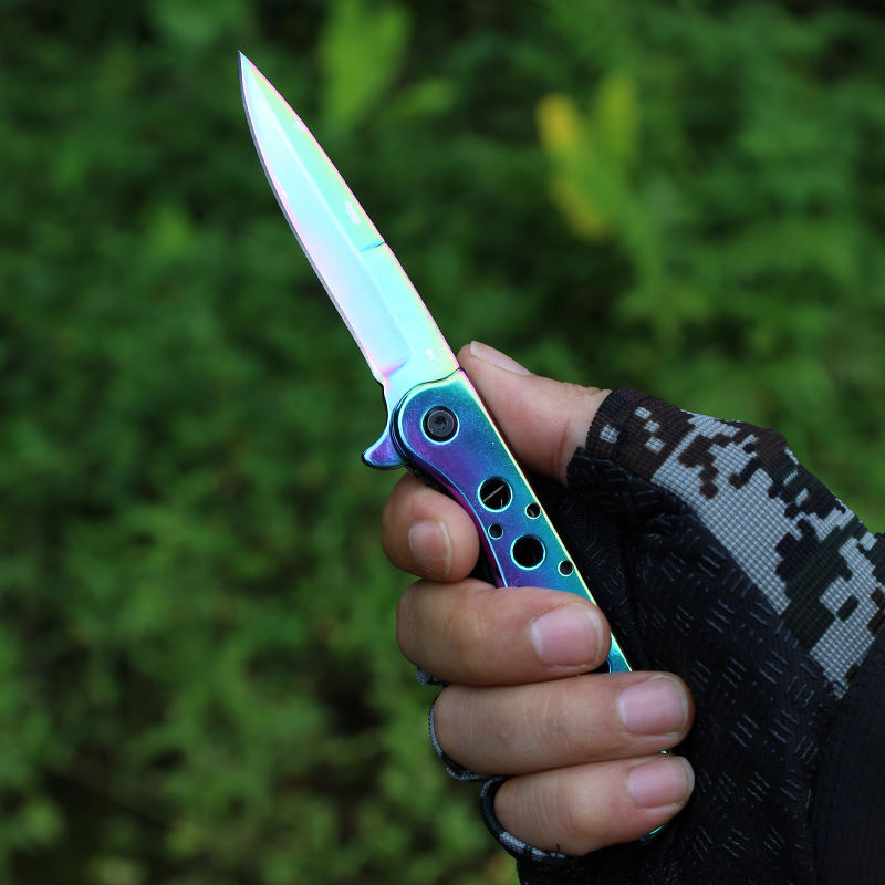 Price US$ 10.54 High Quality Colourful Rainbow Tactical Small Outdoor Camping Women Self Defense Survival Edc Folding Pocket Knife Buy On Alfknives.com